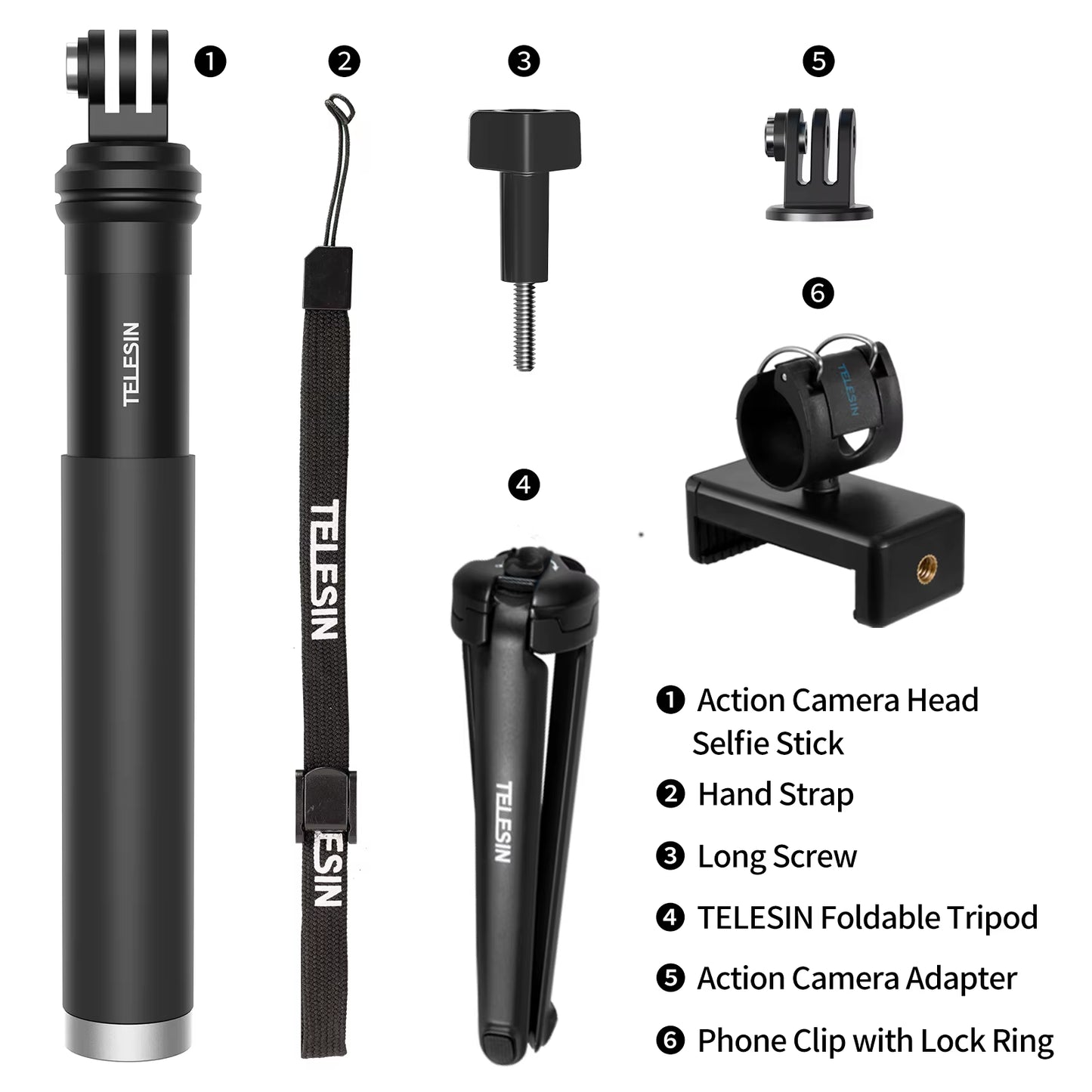 for Gopro Selfie Stick Foldable Tripod Phone Holder Aluminum Alloy Monopod for DJI Action Insta360 Smartphone