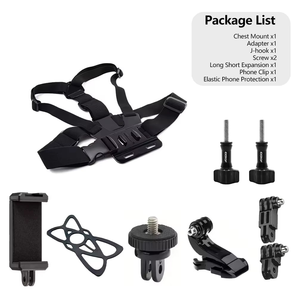 Adjustable Chest Mount Harness Strap for Gopro Hero 13 12 11 10 9 SJCAM SJ4000 AKASO Insta360 DJI Osmo Action Camera Accessories