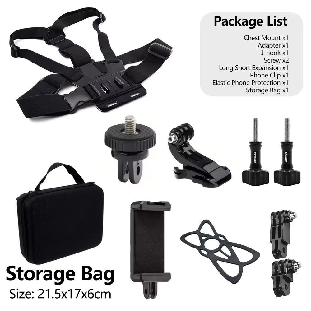 Adjustable Chest Mount Harness Strap for Gopro Hero 13 12 11 10 9 SJCAM SJ4000 AKASO Insta360 DJI Osmo Action Camera Accessories