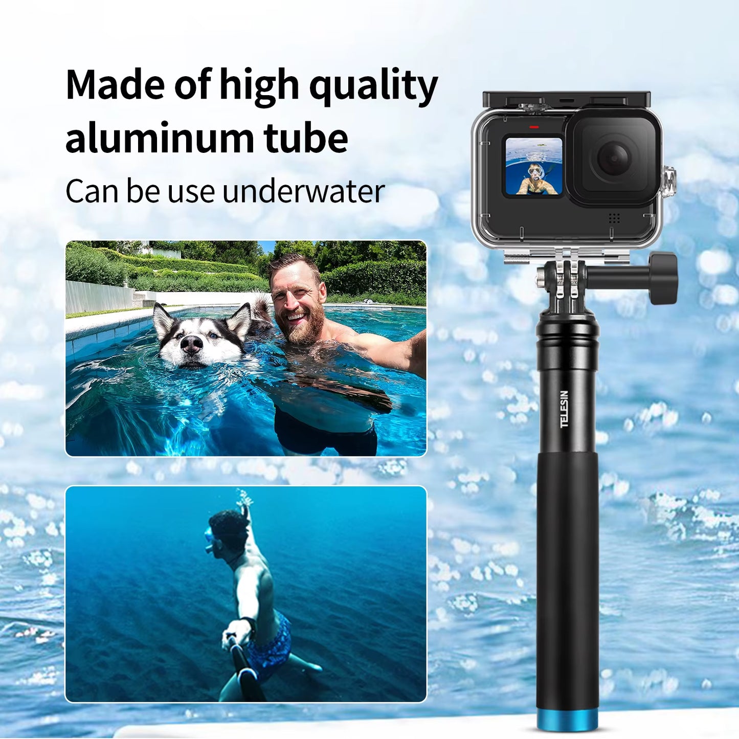 for Gopro Selfie Stick Foldable Tripod Phone Holder Aluminum Alloy Monopod for DJI Action Insta360 Smartphone
