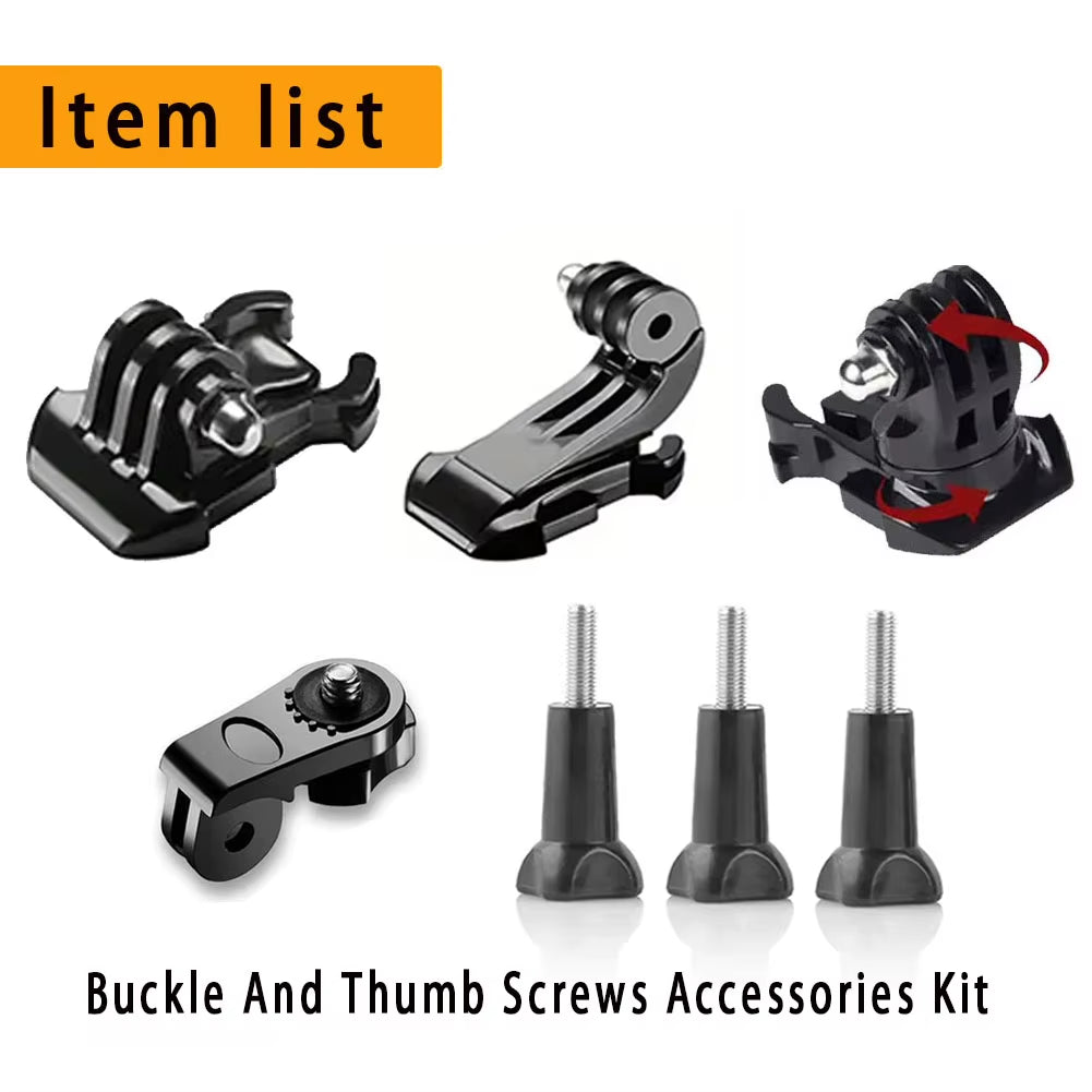 Camera Helmet Adhesive Sticky Flat Curved Mounts Adjustable Pivot Arm for Gopro Hero Insta360 DJI Osmo Action Camera Accessories