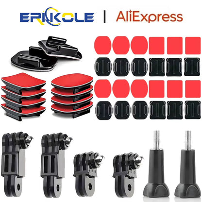 Camera Helmet Adhesive Sticky Flat Curved Mounts Adjustable Pivot Arm for Gopro Hero Insta360 DJI Osmo Action Camera Accessories