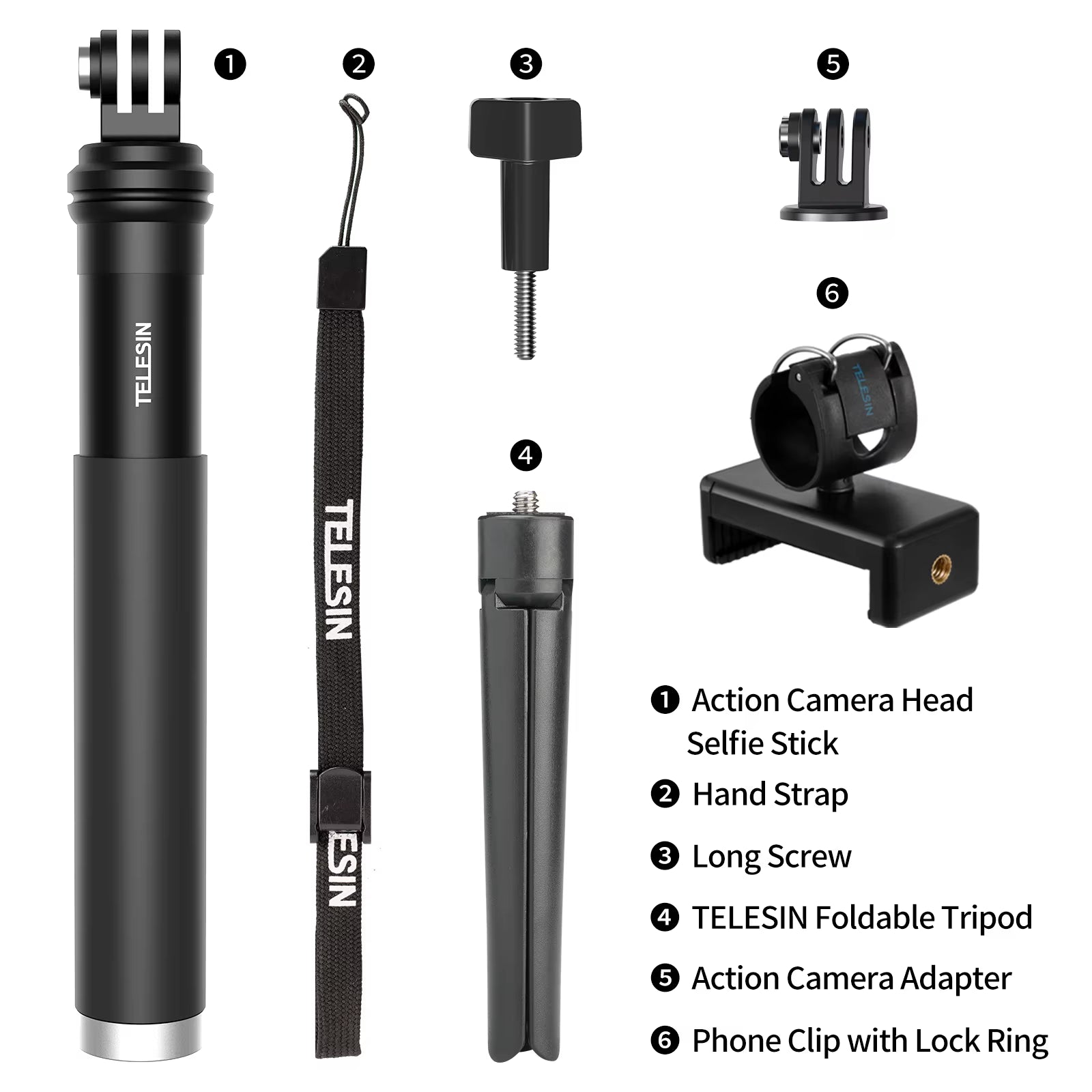 for Gopro Selfie Stick Foldable Tripod Phone Holder Aluminum Alloy Monopod for DJI Action Insta360 Smartphone