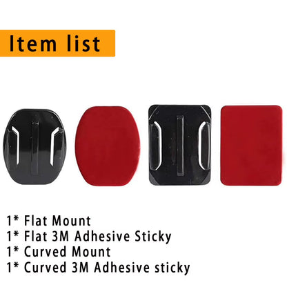 Camera Helmet Adhesive Sticky Flat Curved Mounts Adjustable Pivot Arm for Gopro Hero Insta360 DJI Osmo Action Camera Accessories