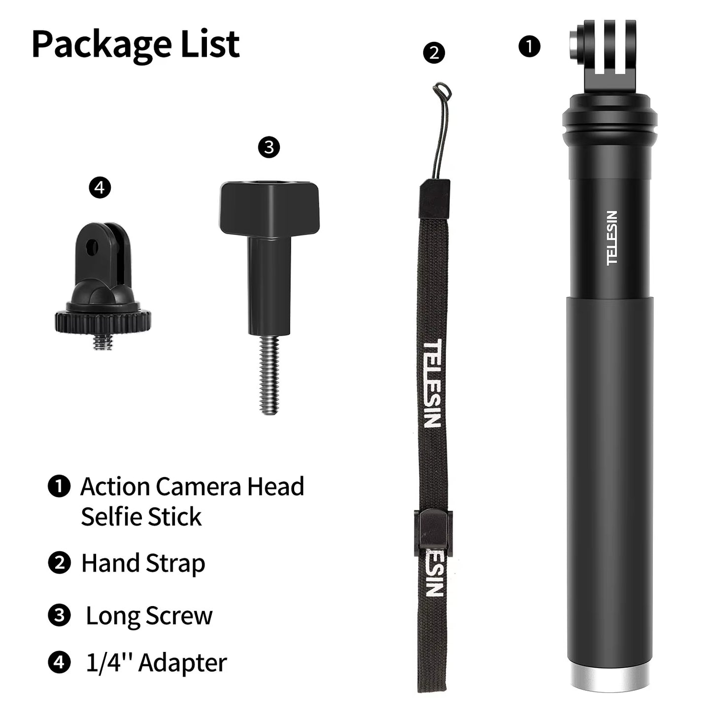 for Gopro Selfie Stick Foldable Tripod Phone Holder Aluminum Alloy Monopod for DJI Action Insta360 Smartphone