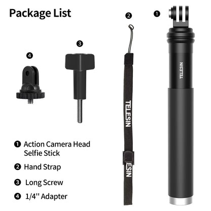 for Gopro Selfie Stick Foldable Tripod Phone Holder Aluminum Alloy Monopod for DJI Action Insta360 Smartphone